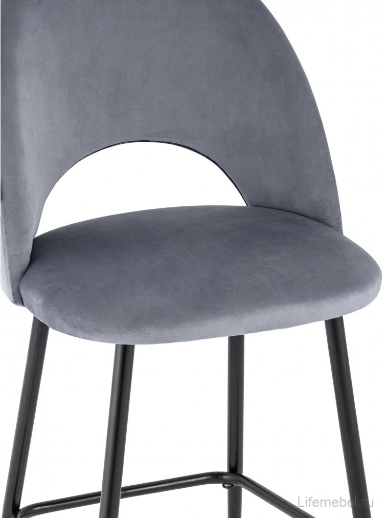 Барный стул Маркл велюр серый