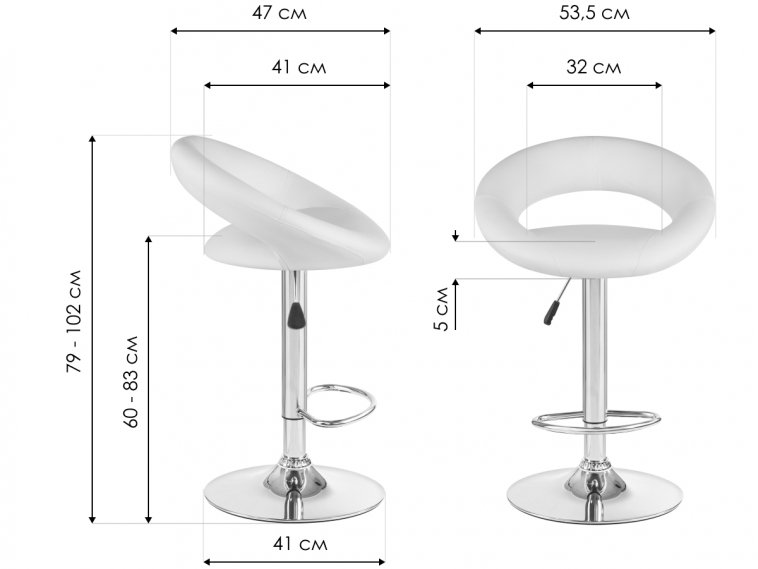 Барный стул 5001-LM Mira желтый / хром