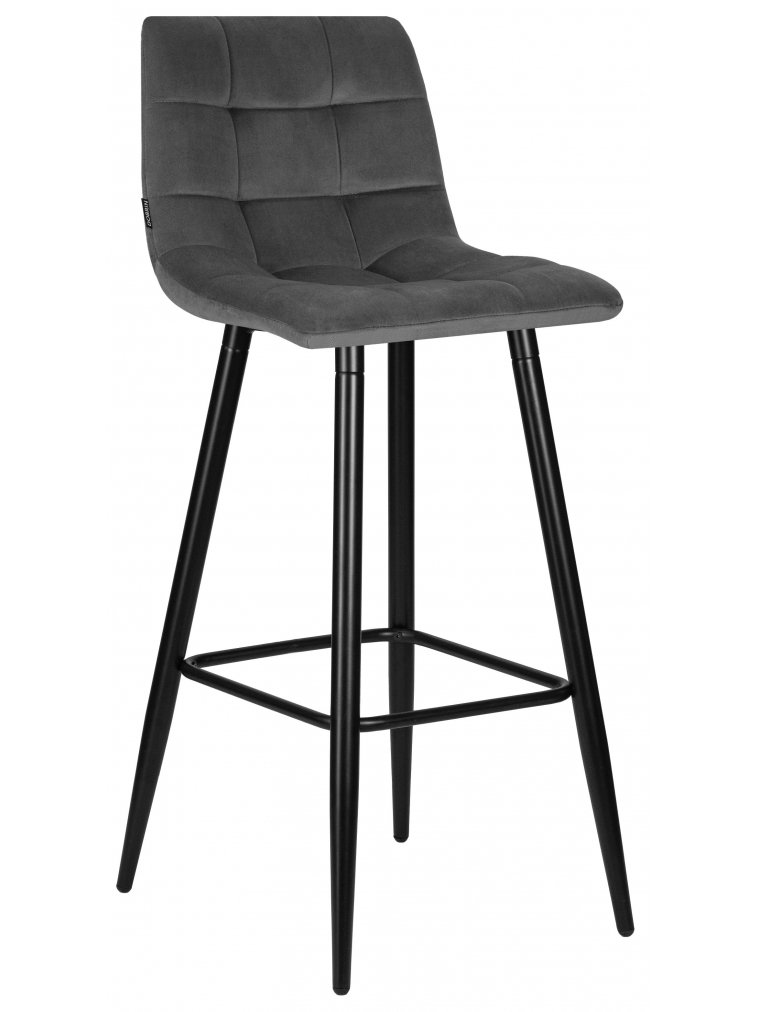 Барный стул Nicole темно-серый / черный матовый