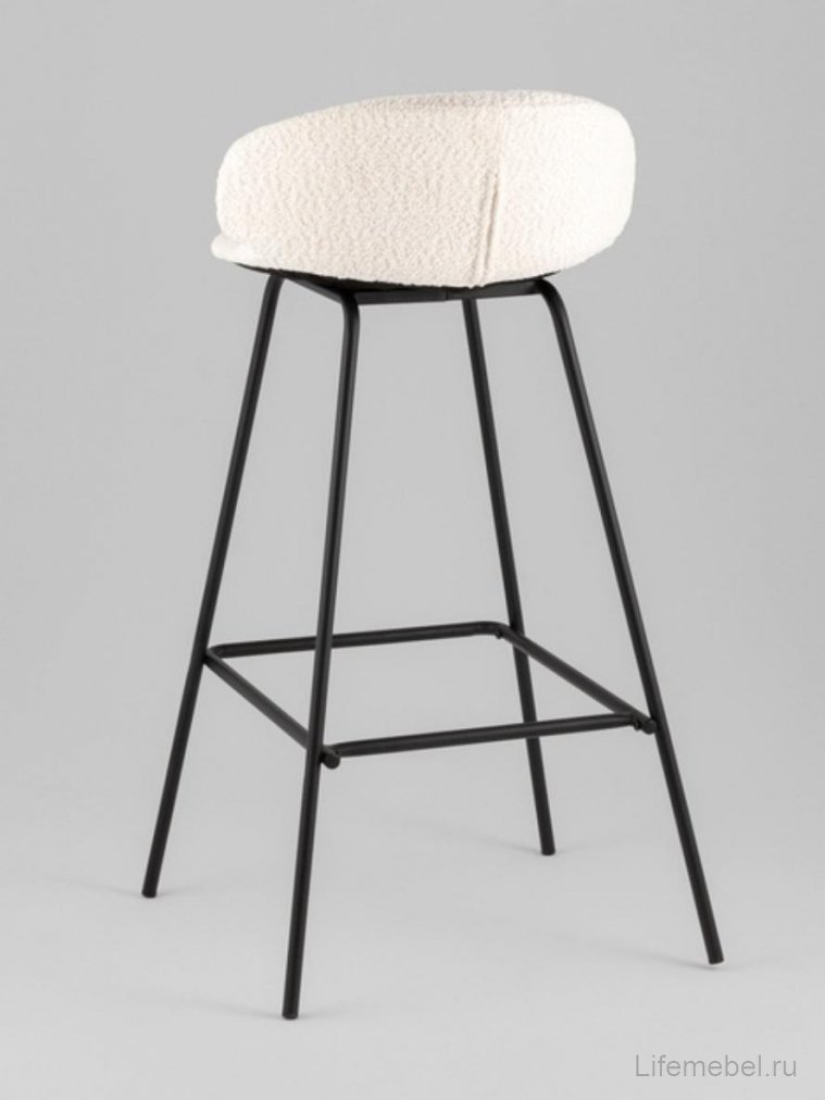 Барный стул Элли букле молочный