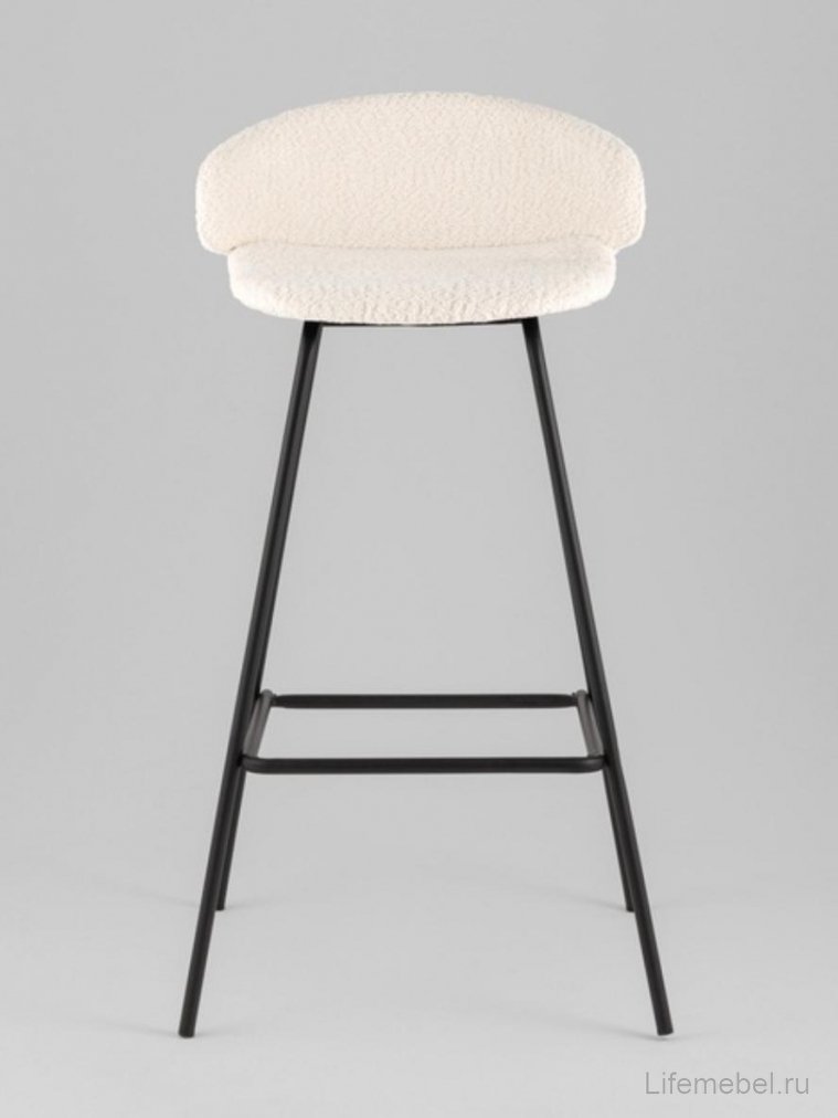 Барный стул Элли букле молочный