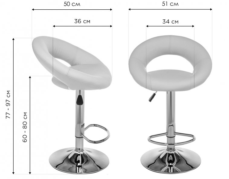 Барный стул Oazis gray fabric / chrome