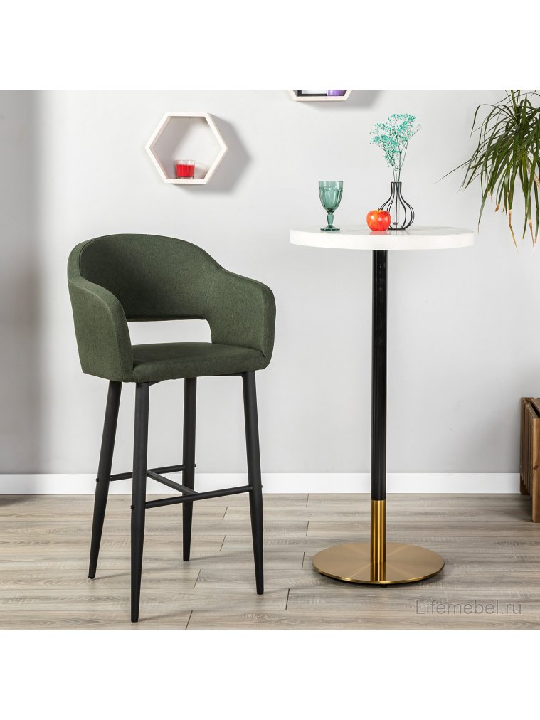 Барный стул Oscar тёмно-зеленый / черный