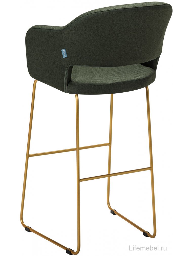 Барный стул Oscar тёмно-зеленый / линк золото