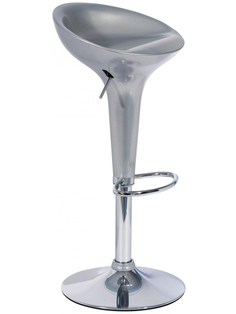 Барный стул Пит серебристый