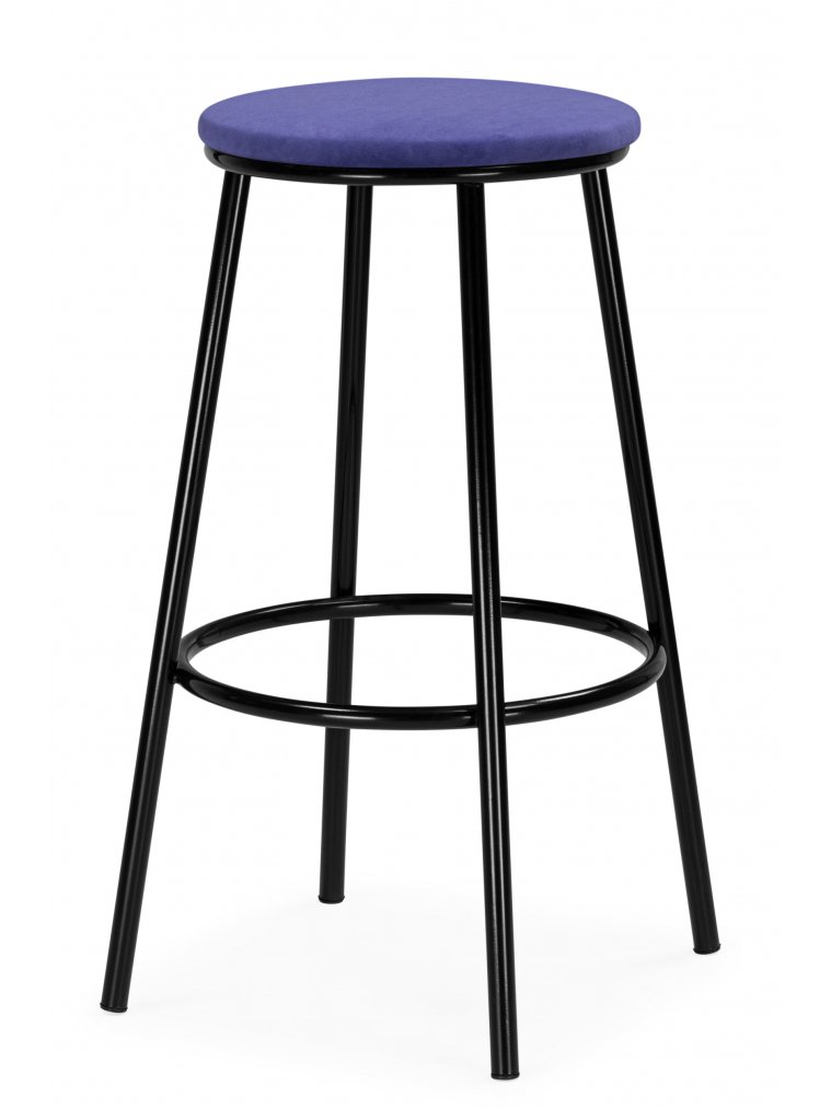 Барный стул Сансанви черный глянец фиолетовый велюр (teddy 944)