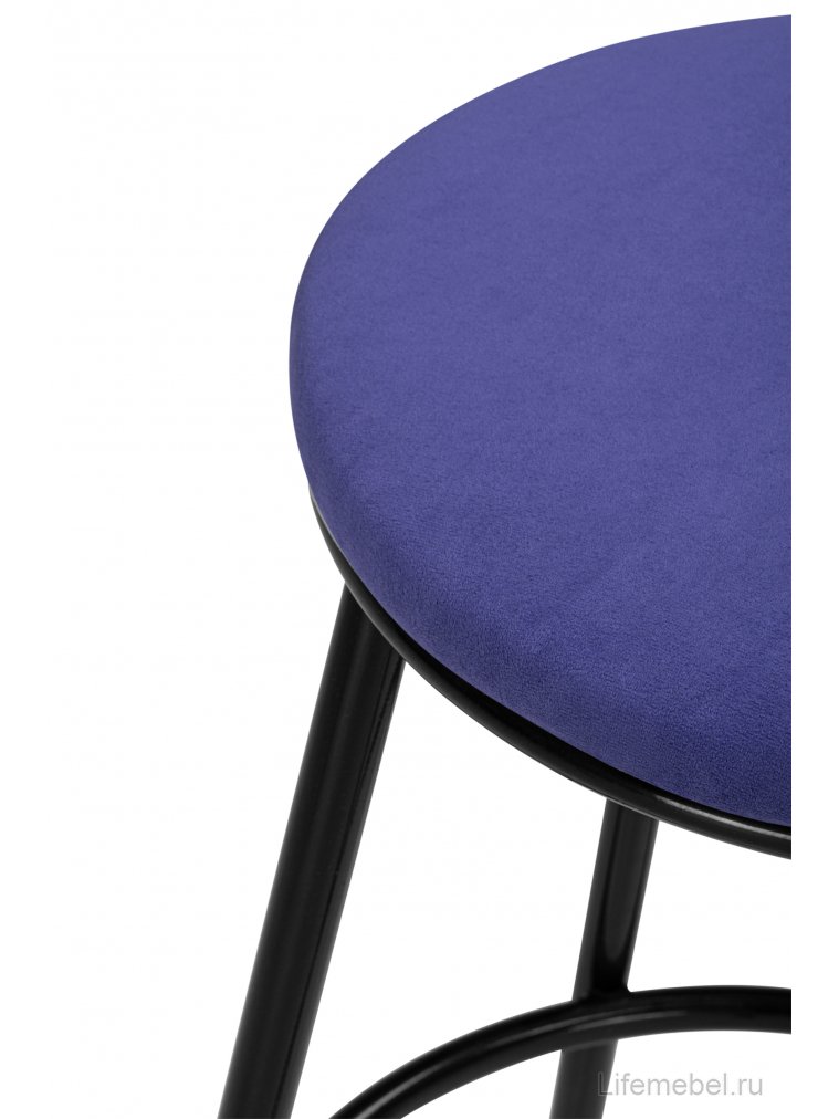 Барный стул Сансанви черный глянец фиолетовый велюр (teddy 944)