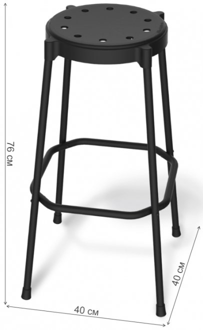 Барный стул SHT-S48 черный / черный муар