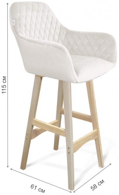 Барный стул SHT-ST38/S65 зефирный / прозрачный лак