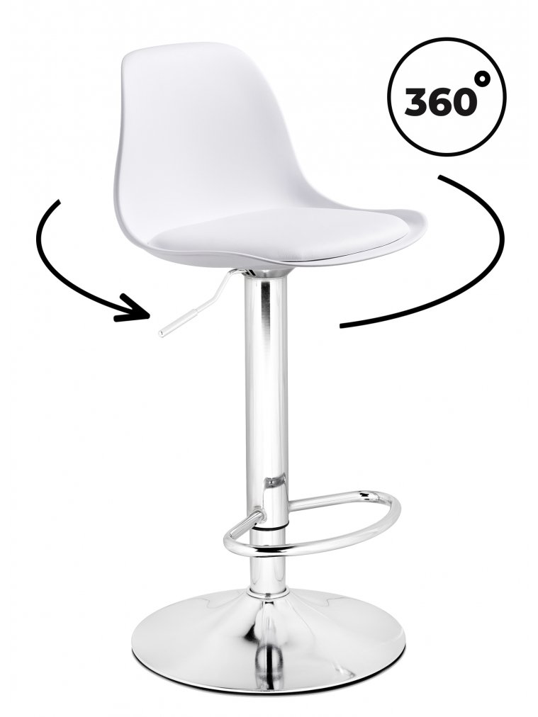 Барный стул Soft white / chrome