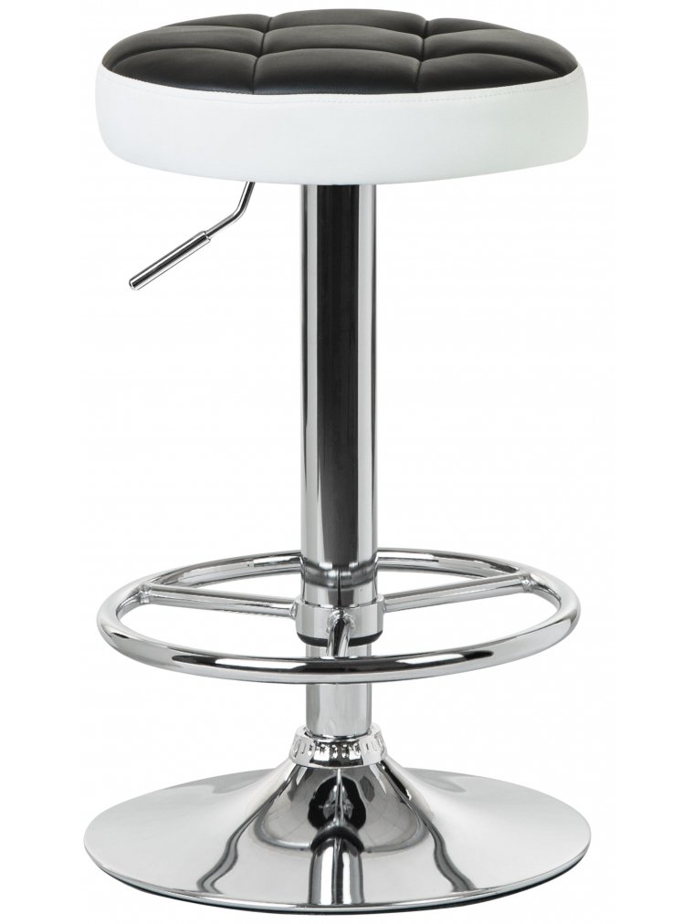 Барный стул 5008-LM Bruno черно-белый / хром