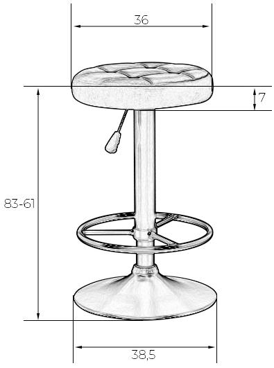 Барный стул 5008-LM Bruno серебряный / хром