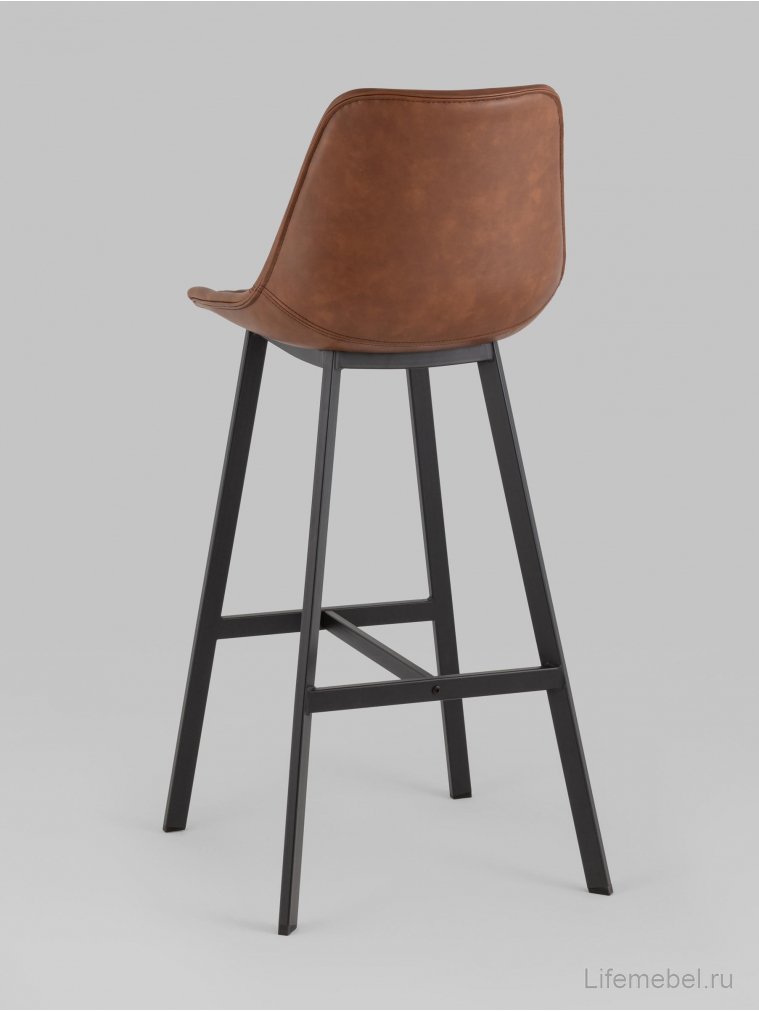Барный стул Эльтон, экокожа, коричневый