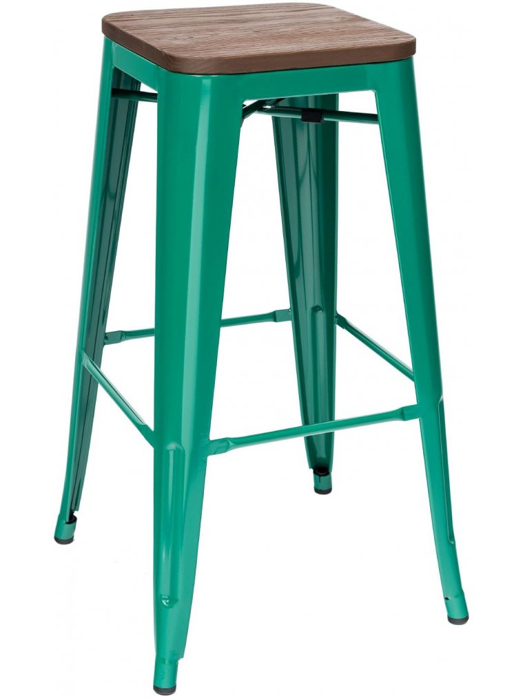 Барный стул Тиоли аквамарин / темное дерево