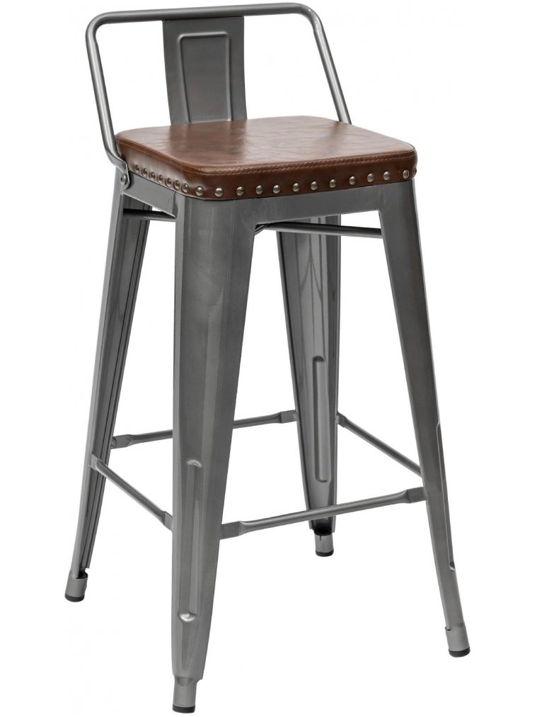 Барный стул Тиоли Софт низкий серебристый