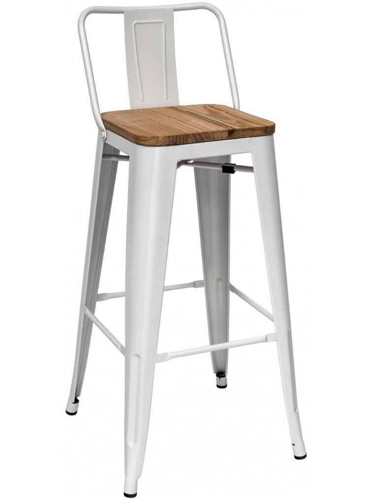 Барный стул Тиоли белый / светлое дерево