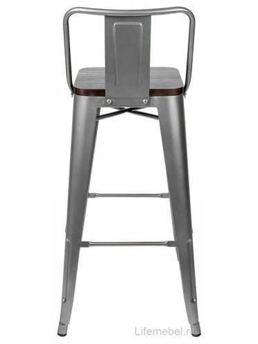 Барный стул Тиоли YD-H675E-W YG-15 со спинкой серебристый матовый / темное дерево