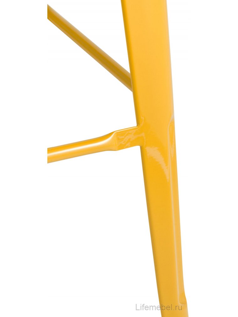 Барный стул Тиоли желтый глянцевый / темное дерево