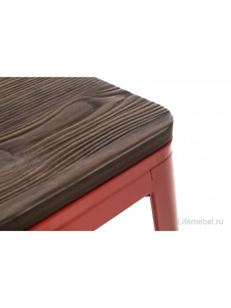 Барный стул Tolix Bar wood CColl T-2103B-26 red / brown walnut