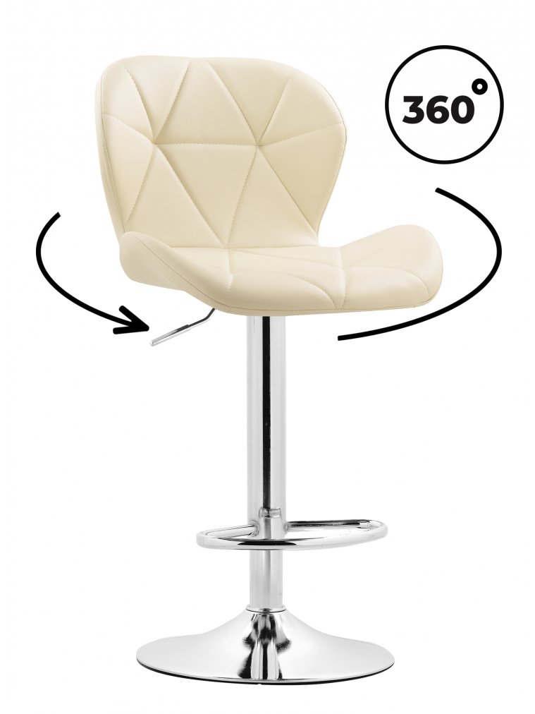 Барный стул Trio beige / chrome