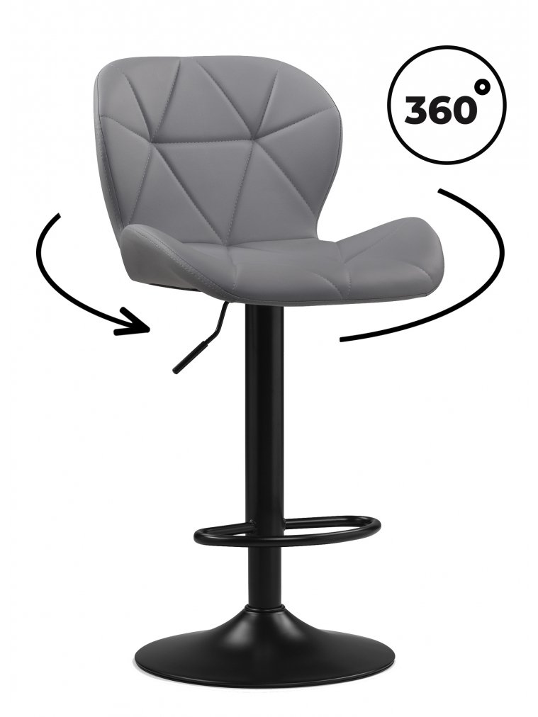 Барный стул Trio light gray / black