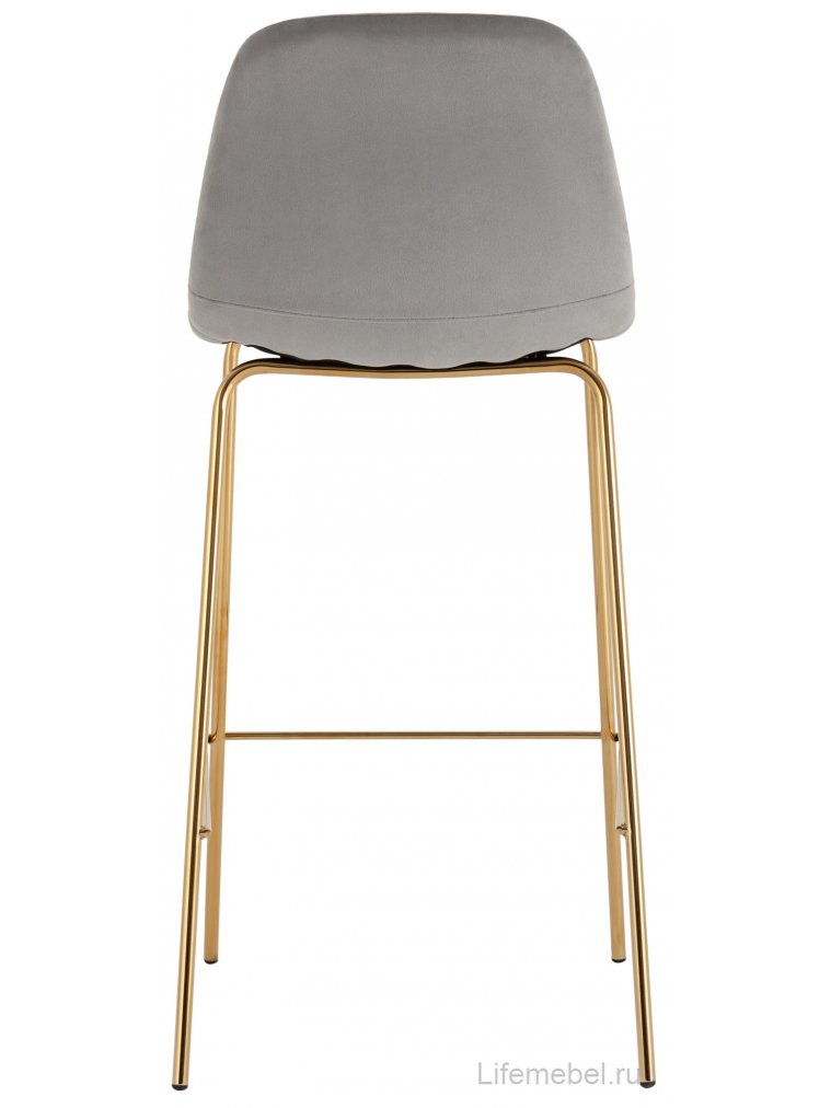 Барный стул Валли 2 велюр серый / золотой