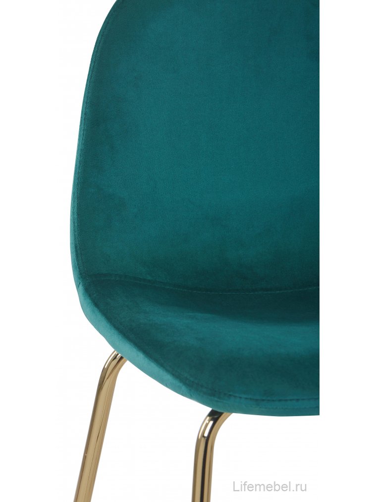 Барный стул Валли велюр зеленый / золотые ножки