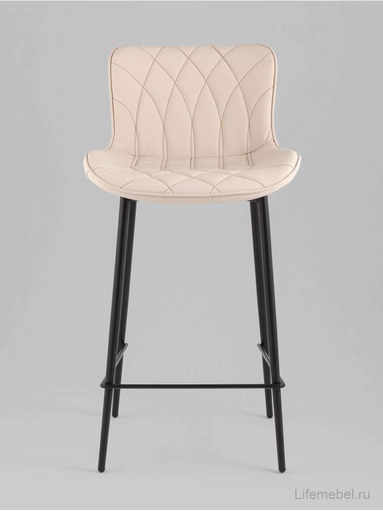 Полубарный стул Сейфорд, экокожа, светло-серый