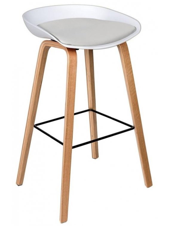 Барный стул Вирта 8319B WHITE с подушкой белый