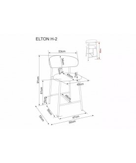 Полубарный стул Elton H_2