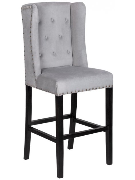 Дизайнерский барный стул Skipton Grey Velvet