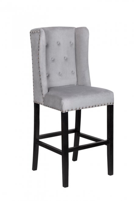 Дизайнерский барный стул Skipton Grey Velvet
