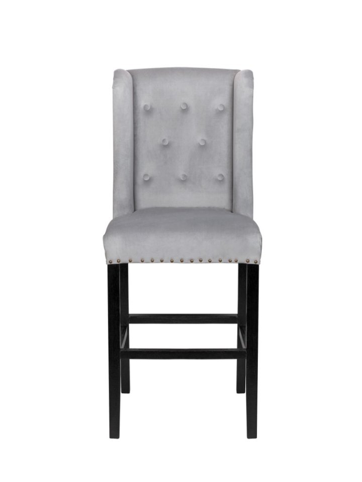 Дизайнерский барный стул Skipton Grey Velvet