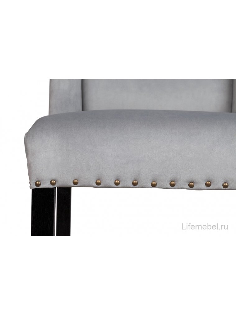 Дизайнерский барный стул Skipton Grey Velvet