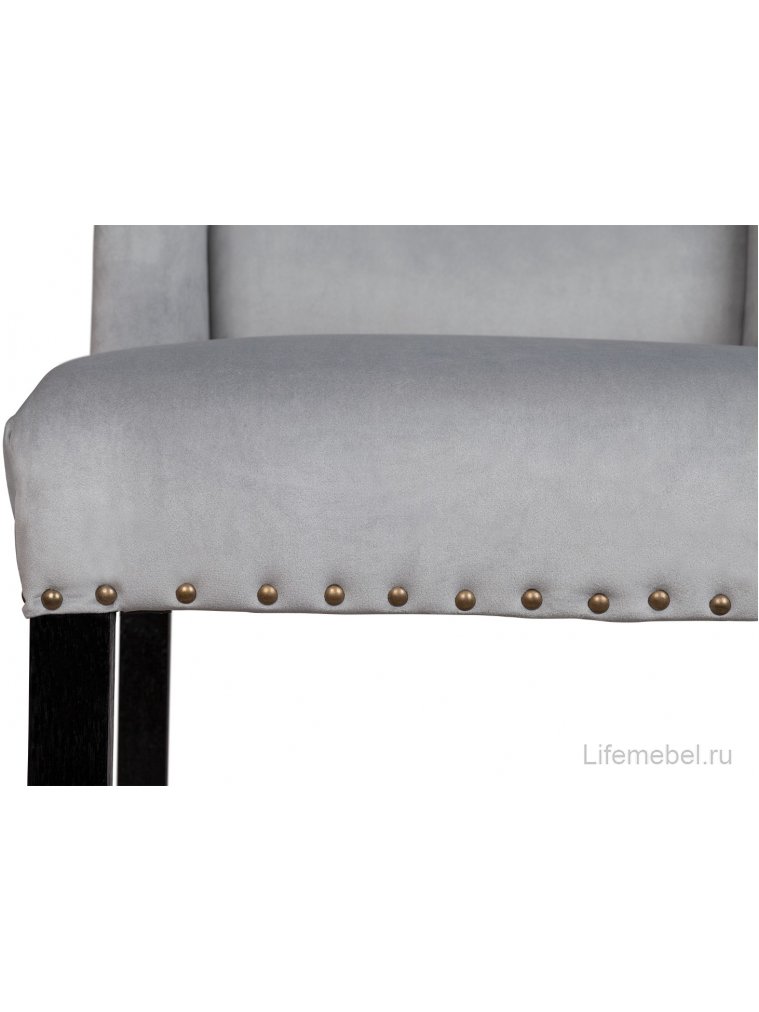 Дизайнерский барный стул Skipton Grey Velvet