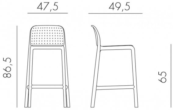 Полубарный стул 003/4034539000 голубой