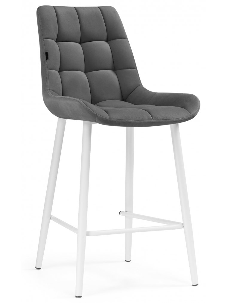Полубарный стул Алст темно-серый (velutto 32) / белый