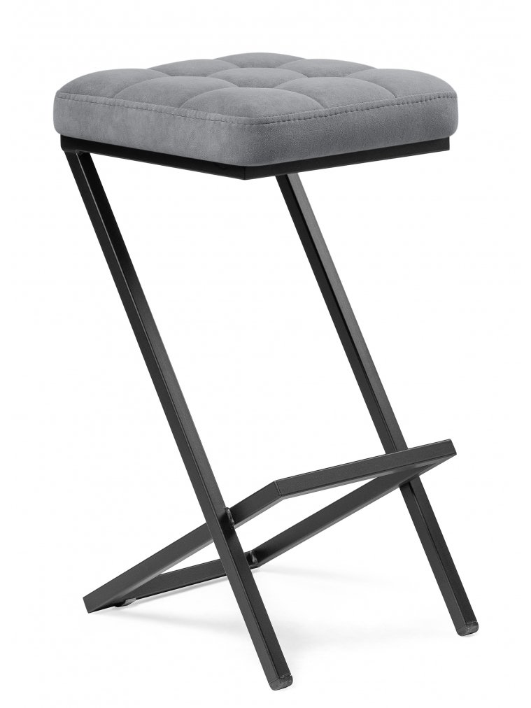 Полубарный стул Амаури микровелюр катания сильвер / черный