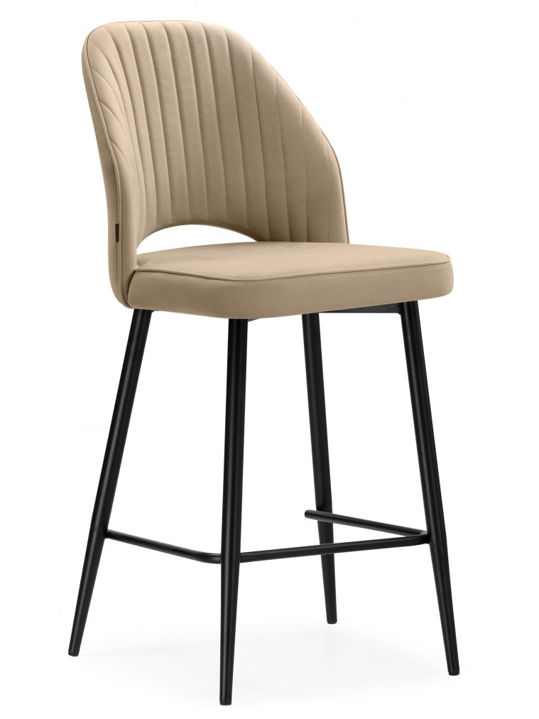 Полубарный стул Брейния бежевый (velutto 05) / черный