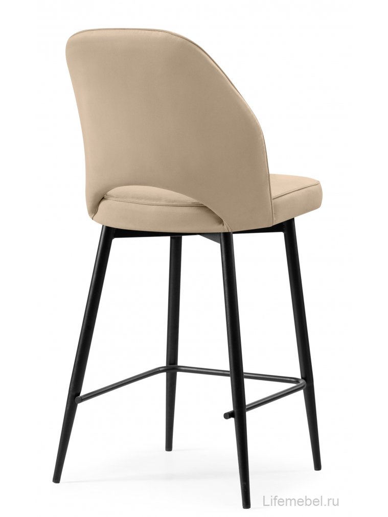 Полубарный стул Брейния бежевый (velutto 05) / черный