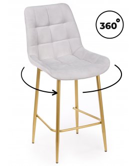 Полубарный стул Челси светло-серый (zd 960) / золотой