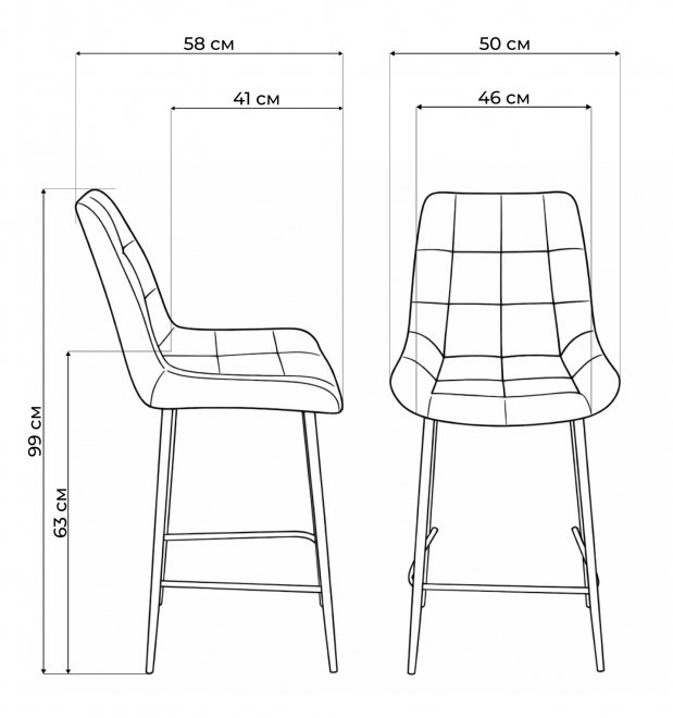 Полубарный стул Челси 360 светло-серый (zd 960) / золотой