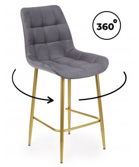Полубарный стул Челси темно-серый (zd 995) / золотой