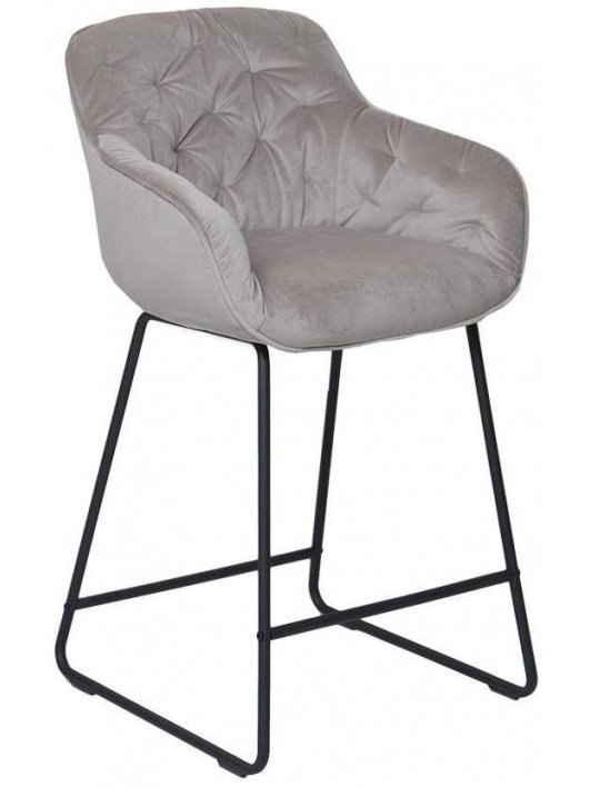 Полубарный стул D12 бархат light smoky vic 6 / black