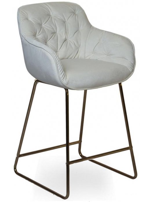 Полубарный стул D12 бархат milk vic 1 / golden
