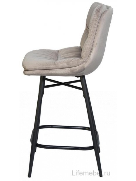 Полубарный стул D20 бархат light smoky vic 6 / black