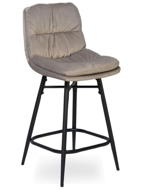 Полубарный стул D20 бархат light smoky vic 6 / black