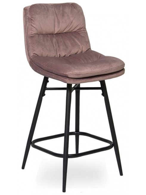 Полубарный стул D20 бархат old pink vic 18 / black