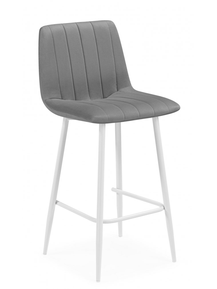 Полубарный стул Дани Мини велюр темно-серый / белый