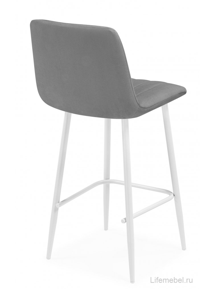 Полубарный стул Дани Мини велюр темно-серый / белый